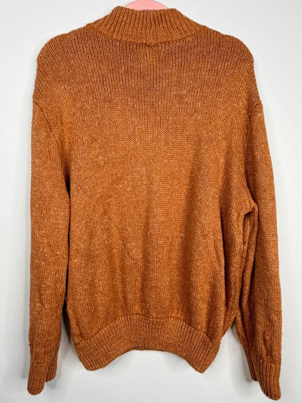2/$30 Aerie Chunky Mock Neck Pullover Sweater Rust Orange Large #A3279
